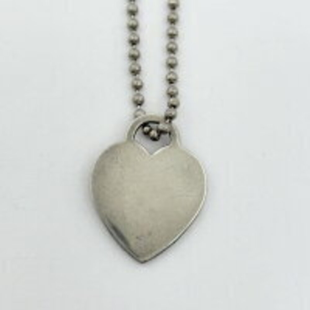 Tiffany Co to Necklace Heart Motif Long Sterling Silver